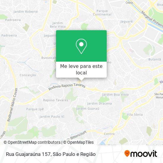 Rua Guajaraúna 157 mapa