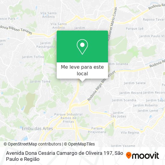 Avenida Dona Cesária Camargo de Oliveira 197 mapa