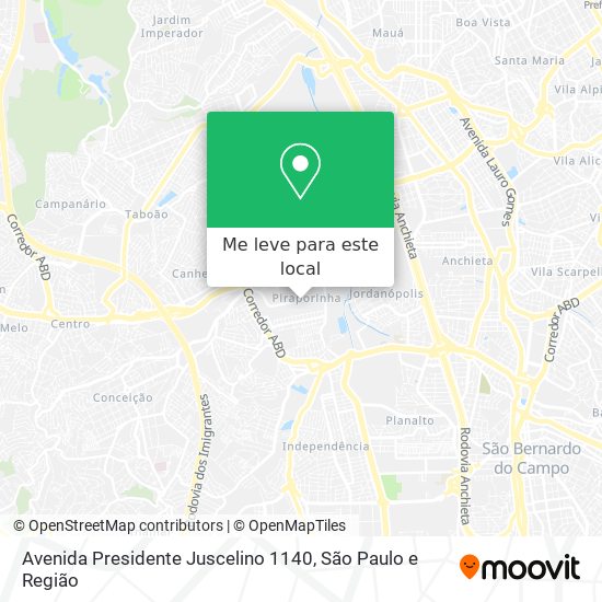 Avenida Presidente Juscelino 1140 mapa