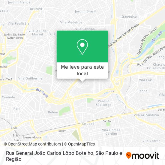 Rua General João Carlos Lôbo Botelho mapa