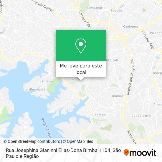 Rua Josephina Gianinni Elias-Dona Bimba 1104 mapa