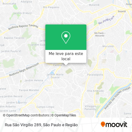 Rua São Virgílio 289 mapa