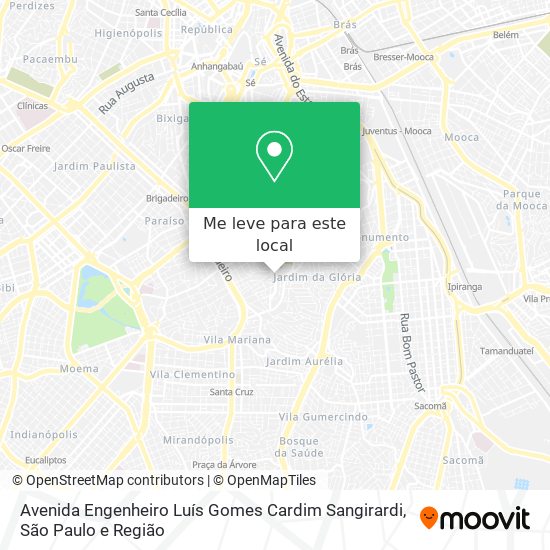 Avenida Engenheiro Luís Gomes Cardim Sangirardi mapa