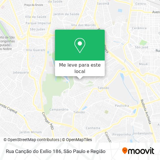 Rua Canção do Exílio 186 mapa