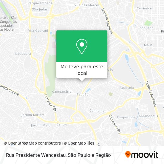 Rua Presidente Wenceslau mapa