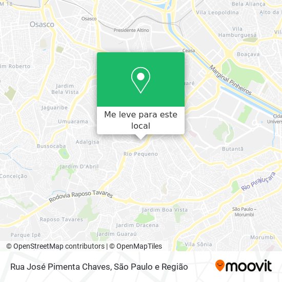 Rua José Pimenta Chaves mapa