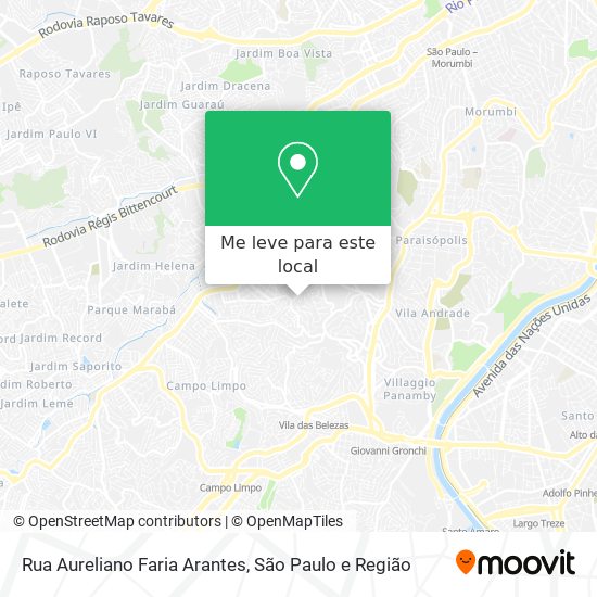 Rua Aureliano Faria Arantes mapa