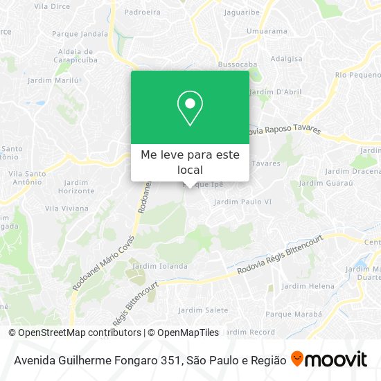 Avenida Guilherme Fongaro 351 mapa
