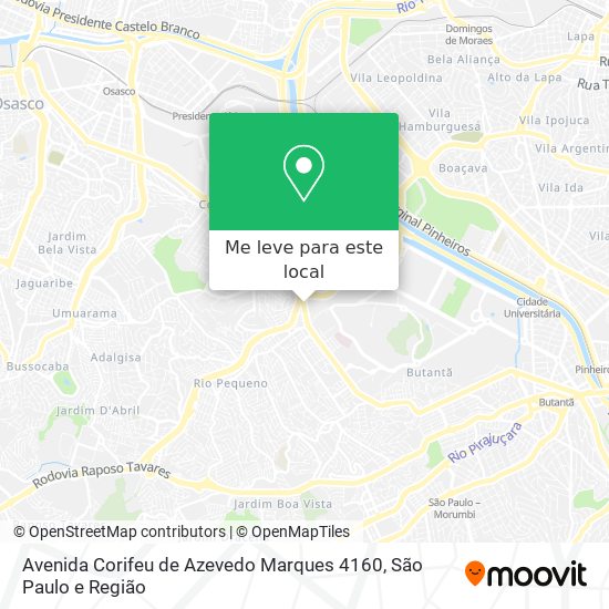 Avenida Corifeu de Azevedo Marques 4160 mapa