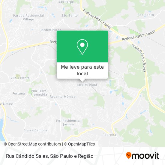 Rua Cândido Sales mapa