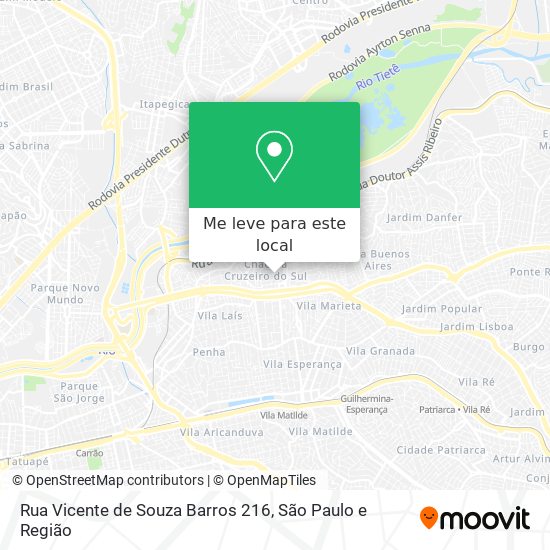 Rua Vicente de Souza Barros 216 mapa