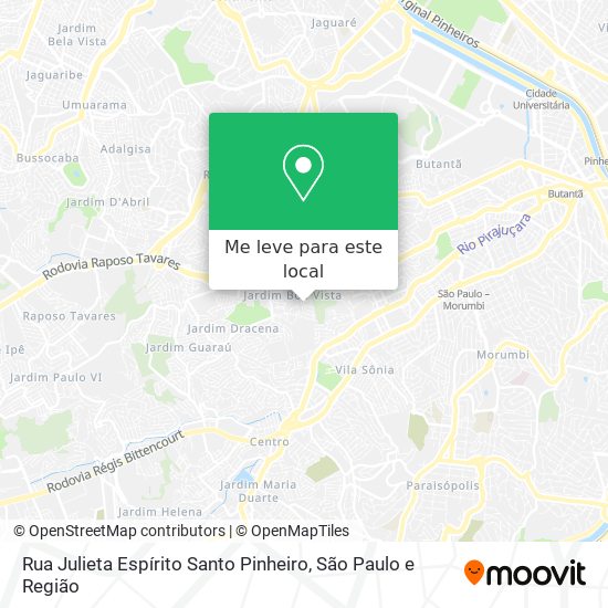 Rua Julieta Espírito Santo Pinheiro mapa