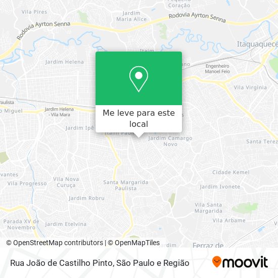 Rua João de Castilho Pinto mapa