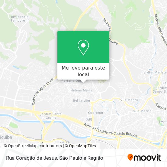 Rua Coração de Jesus mapa