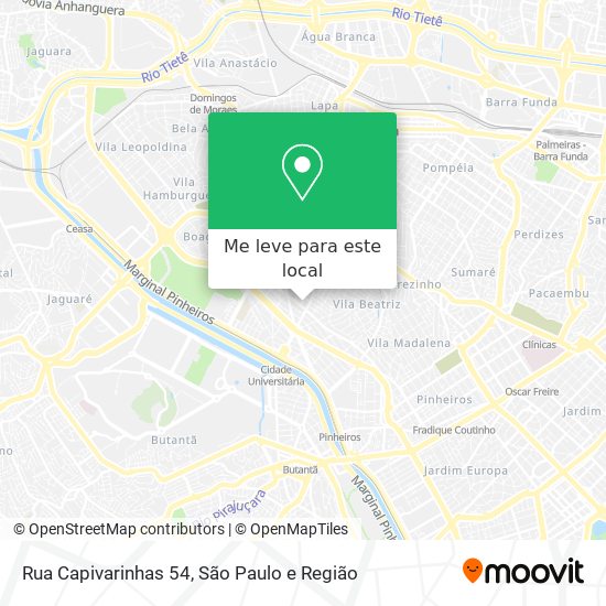 Rua Capivarinhas 54 mapa