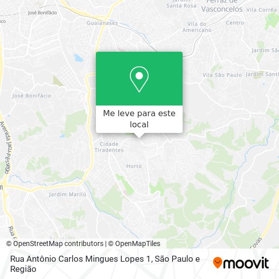 Rua Antônio Carlos Mingues Lopes 1 mapa