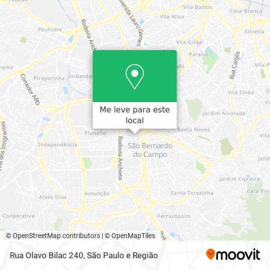 Rua Olavo Bilac 240 mapa