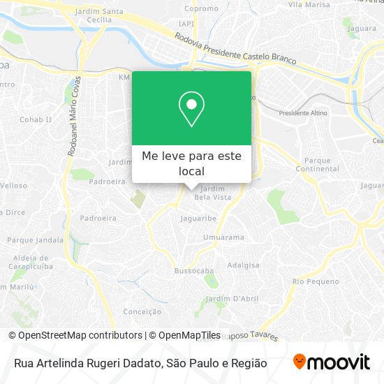 Rua Artelinda Rugeri Dadato mapa