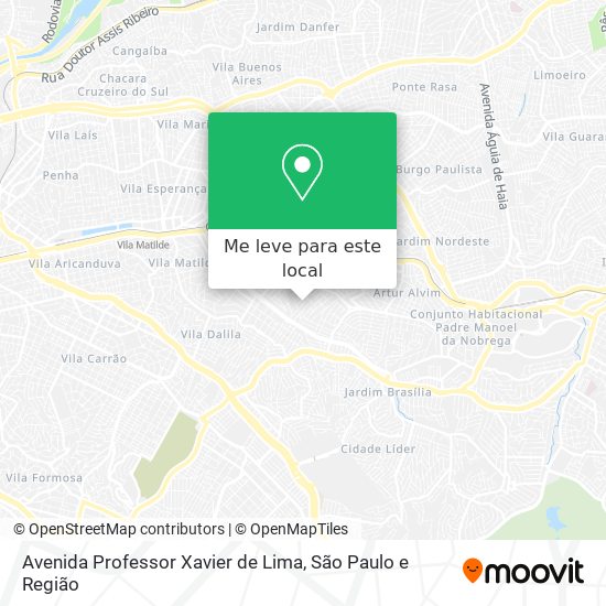 Avenida Professor Xavier de Lima mapa