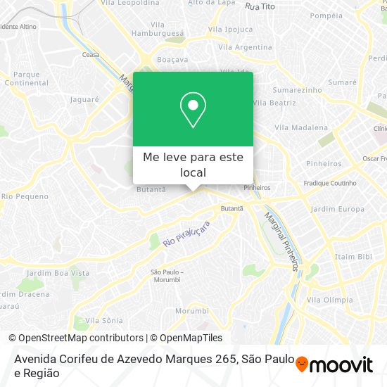 Avenida Corifeu de Azevedo Marques 265 mapa