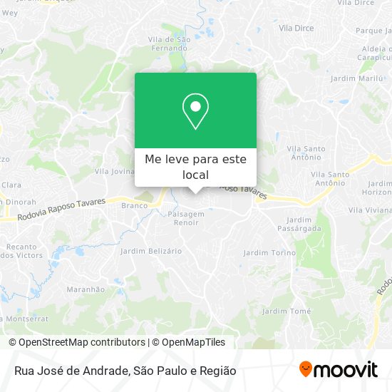 Rua José de Andrade mapa
