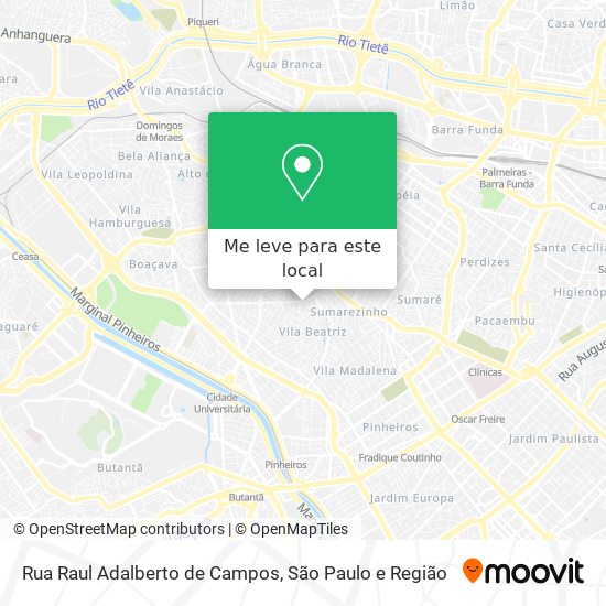 Rua Raul Adalberto de Campos mapa