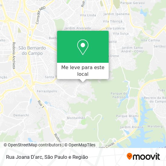 Rua Joana D'arc mapa