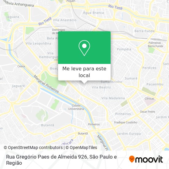 Rua Gregório Paes de Almeida 926 mapa