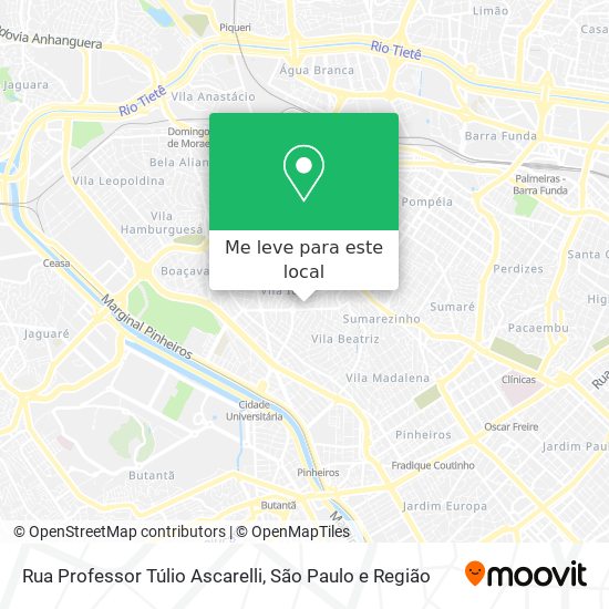 Rua Professor Túlio Ascarelli mapa