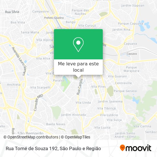 Rua Tomé de Souza 192 mapa