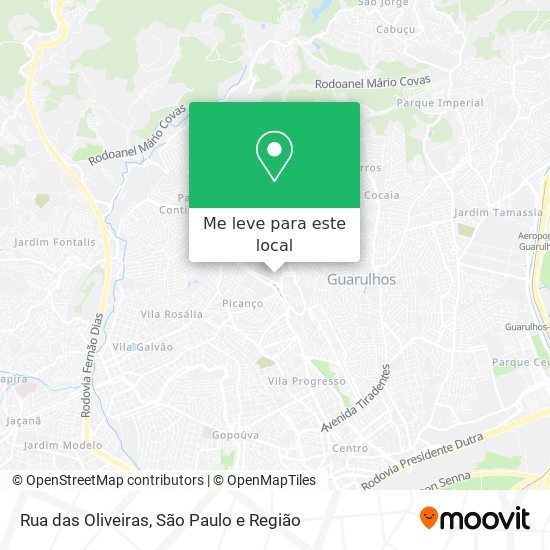 Rua das Oliveiras mapa