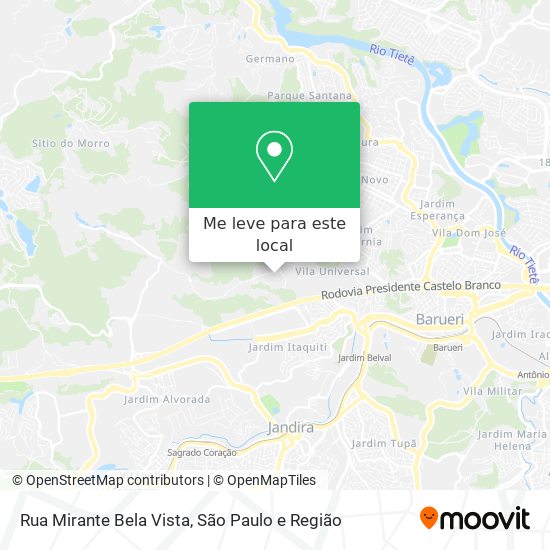 Rua Mirante Bela Vista mapa