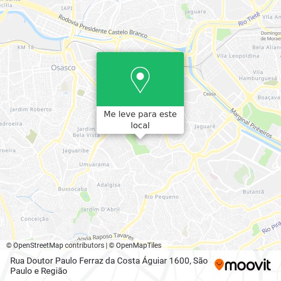 Rua Doutor Paulo Ferraz da Costa Águiar 1600 mapa