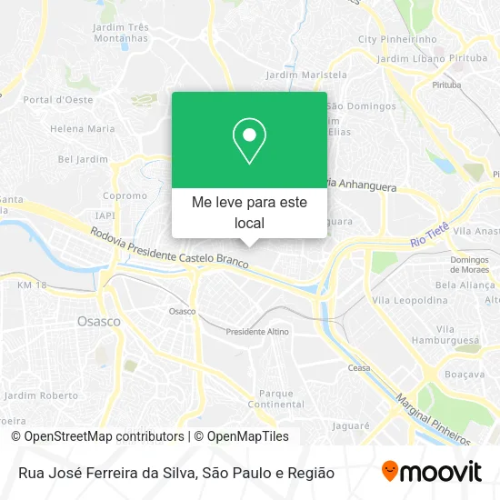 Rua José Ferreira da Silva mapa