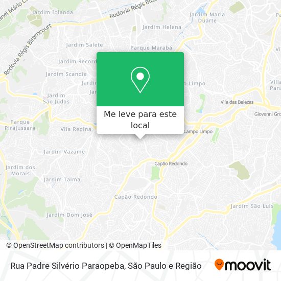 Rua Padre Silvério Paraopeba mapa