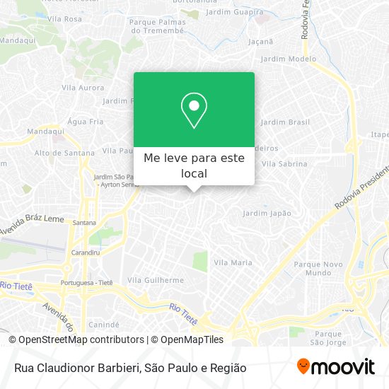 Rua Claudionor Barbieri mapa