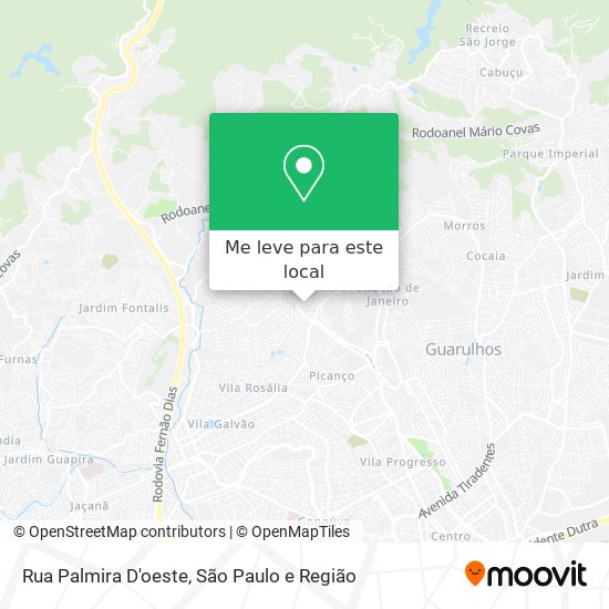 Rua Palmira D'oeste mapa