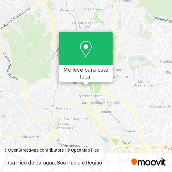 Rua Pico do Jaraguá mapa