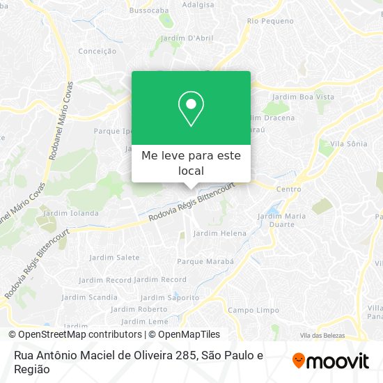 Rua Antônio Maciel de Oliveira 285 mapa
