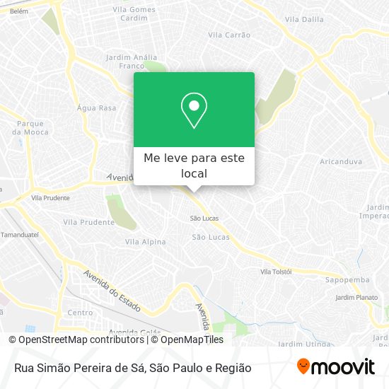 Rua Simão Pereira de Sá mapa