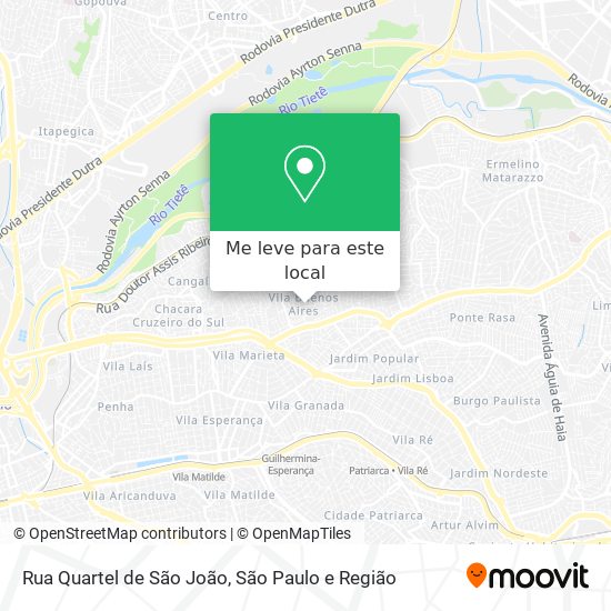 Rua Quartel de São João mapa
