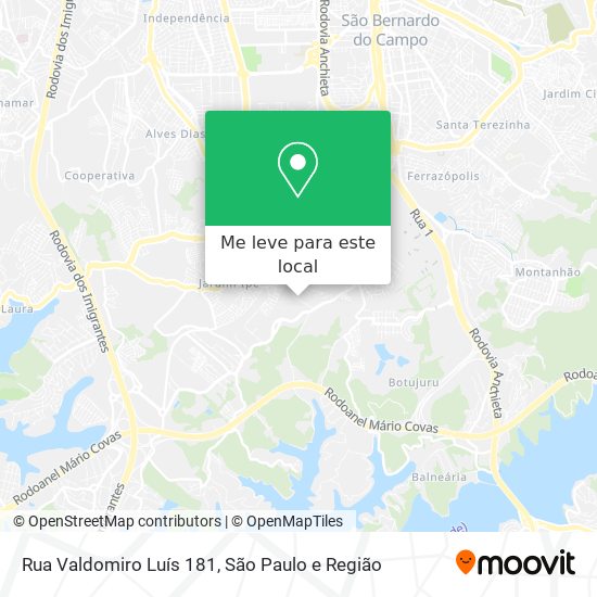 Rua Valdomiro Luís 181 mapa