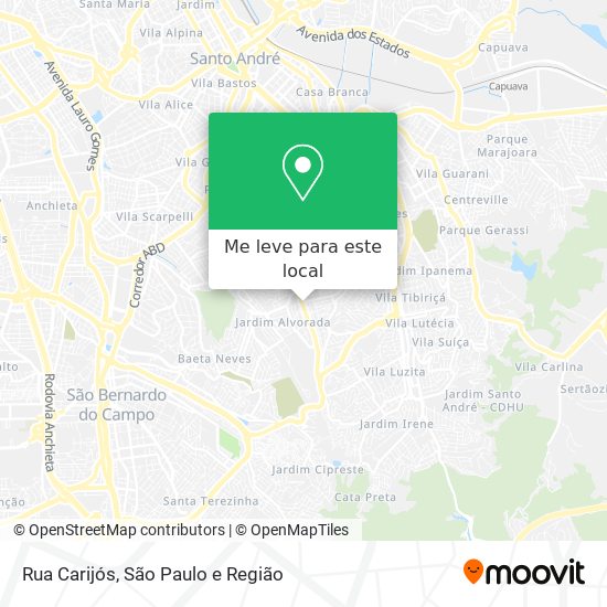 Rua Carijós mapa