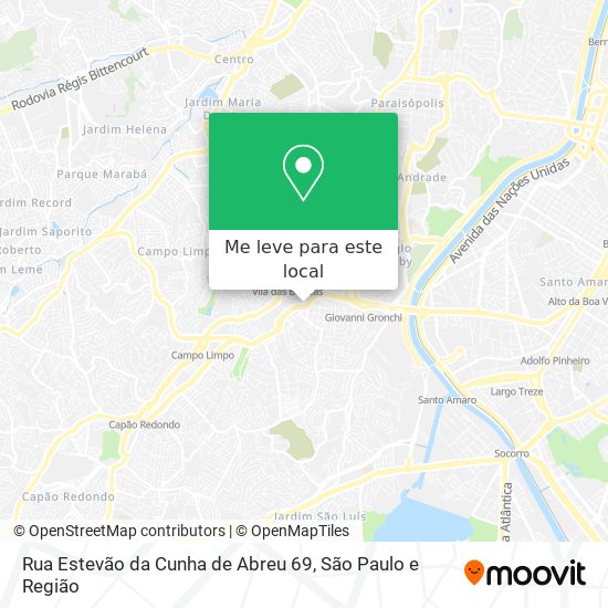 Rua Estevão da Cunha de Abreu 69 mapa