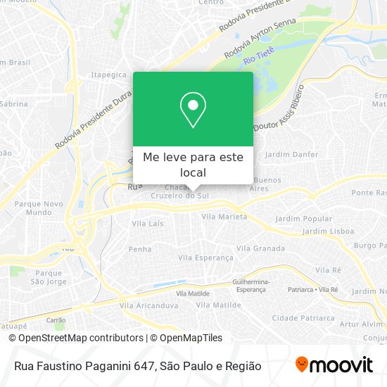 Rua Faustino Paganini 647 mapa