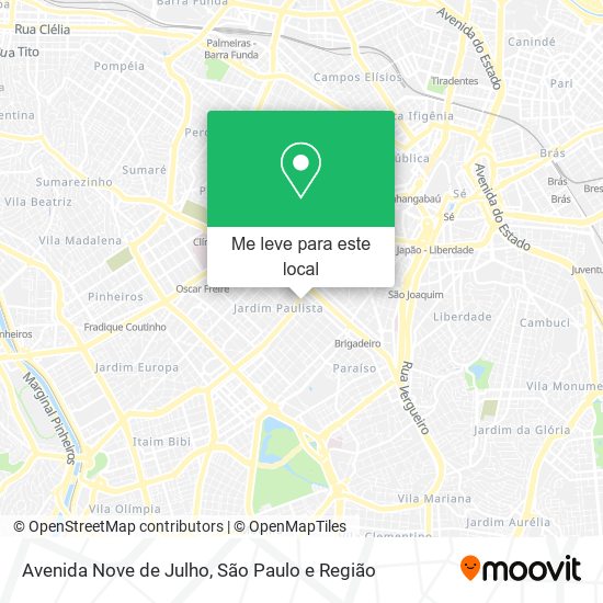 Avenida Nove de Julho mapa