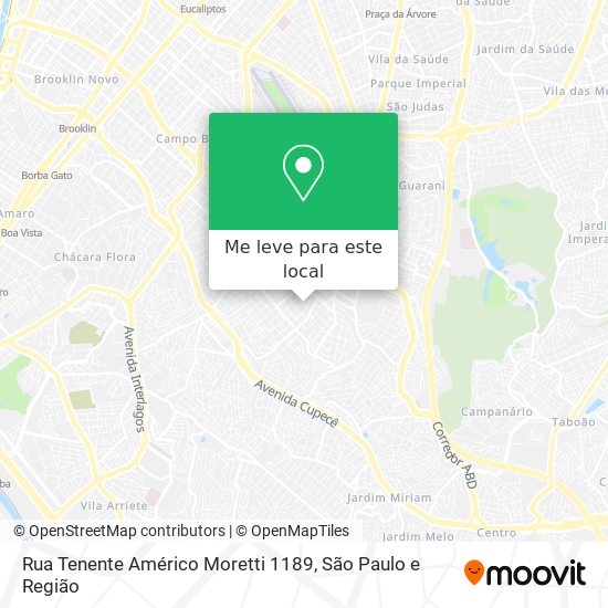 Rua Tenente Américo Moretti 1189 mapa