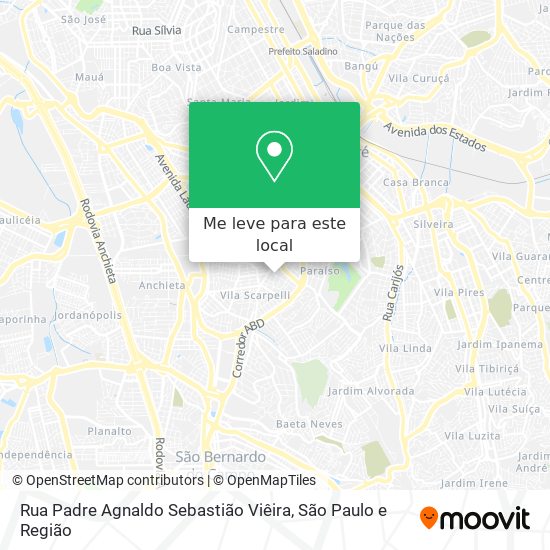 Rua Padre Agnaldo Sebastião Viêira mapa