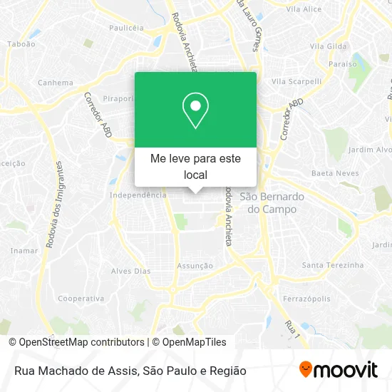 Rua Machado de Assis mapa