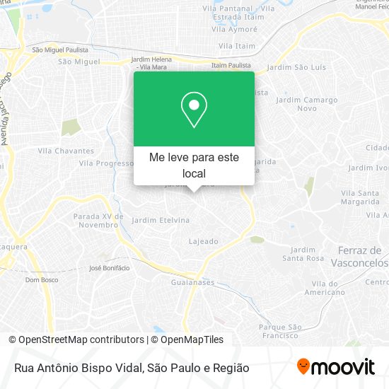 Rua Antônio Bispo Vidal mapa